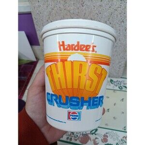 1986 Hardees Thirst Crusher Cup W/ Lid